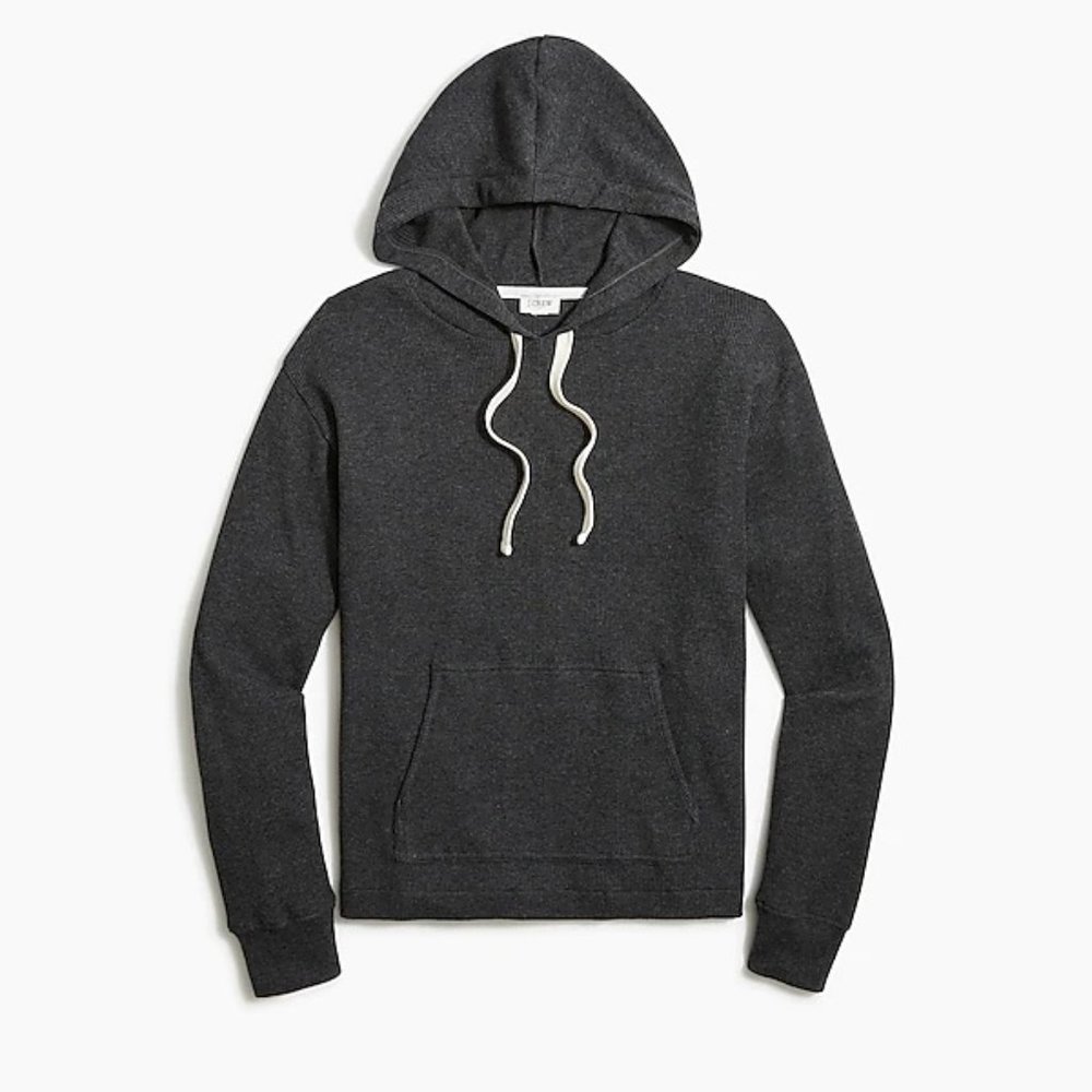 NWT J. Crew Waffle Hoodie in Charcoal size S